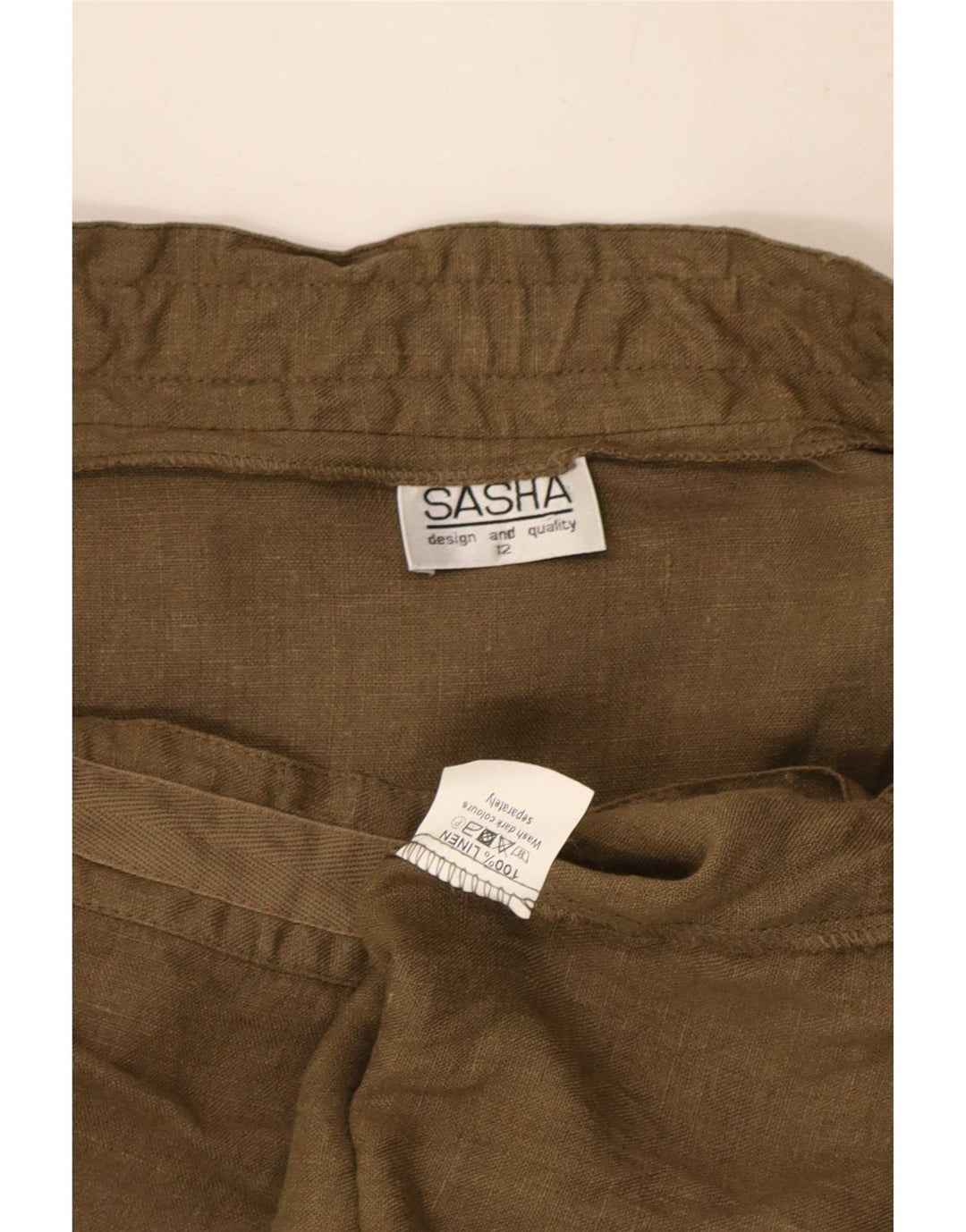 Gonna cargo da donna Sasha UK 12 media W29 lino kaki