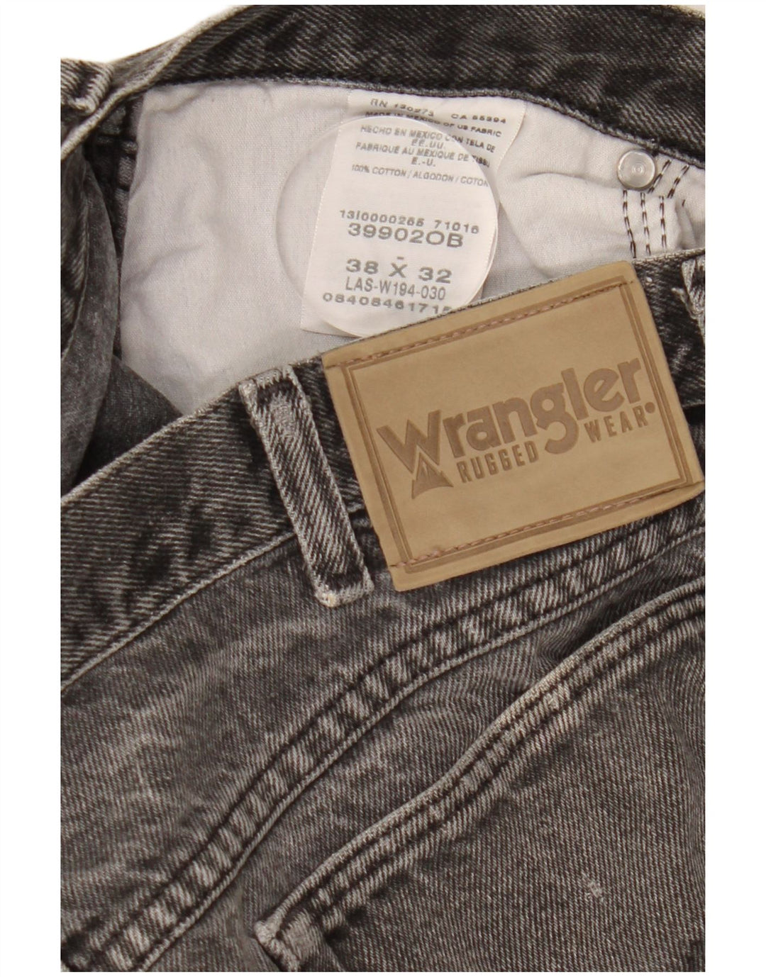 Pantaloncini di jeans da uomo WRANGLER W38 XL in cotone grigio