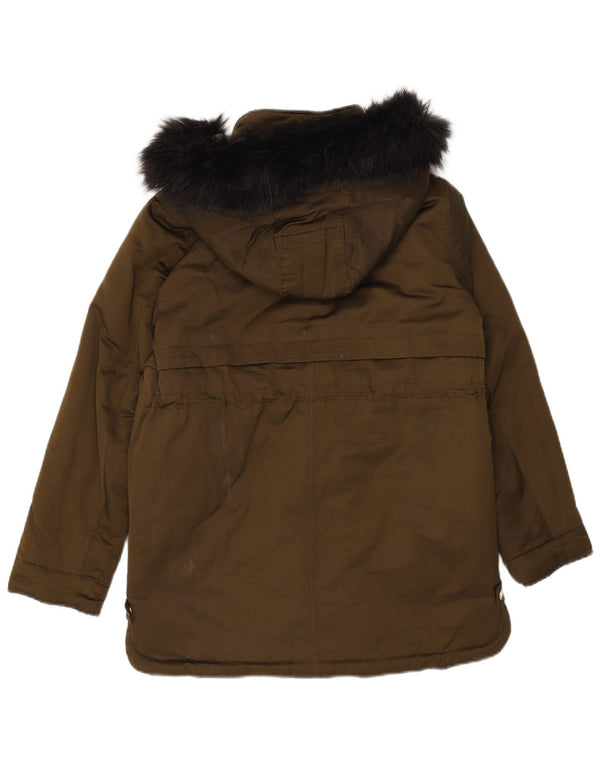Parka con cappuccio per ragazze Zara 13-14 anni in cotone kaki