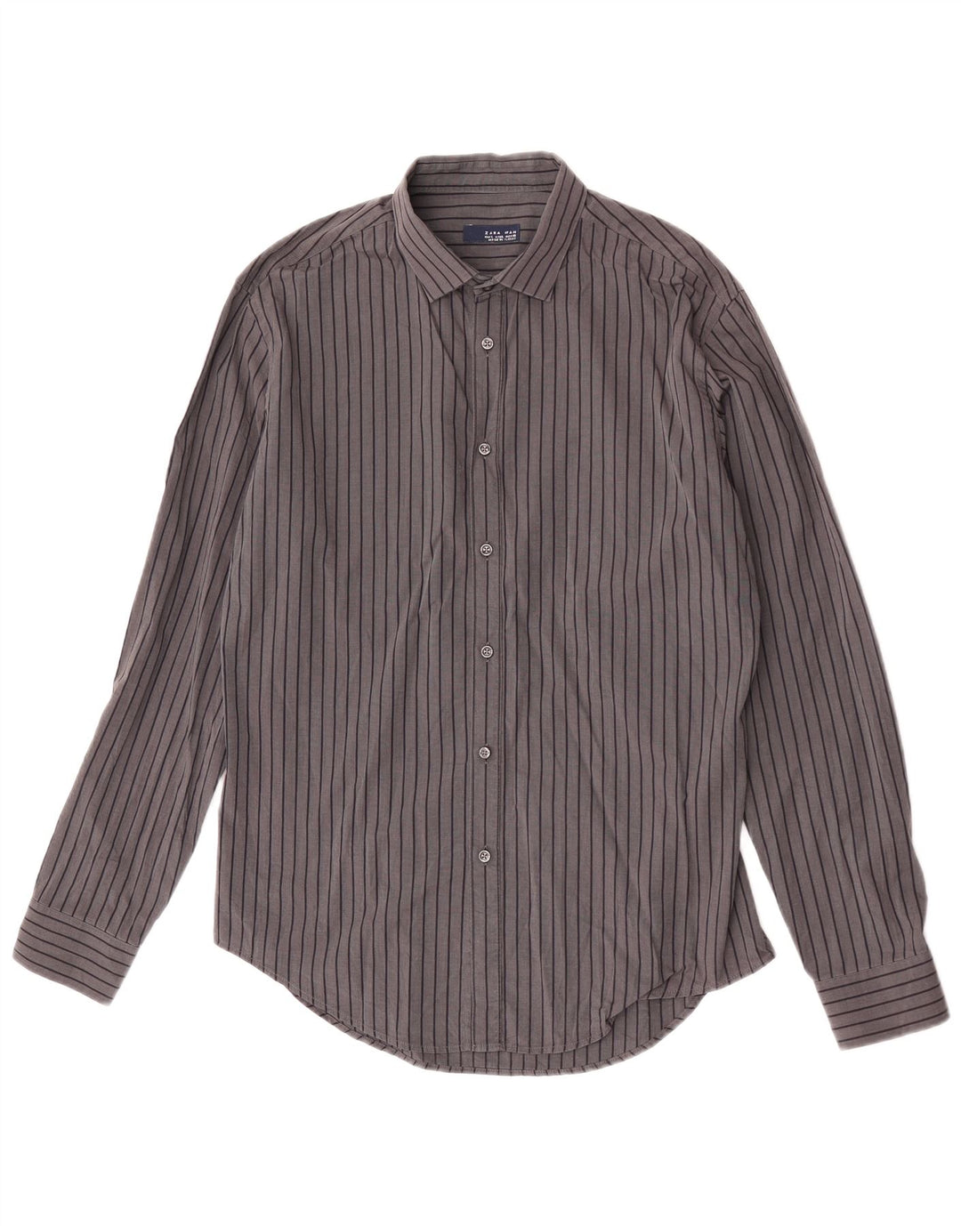 Camicia Zara Uomo Grande Gessato Grigio