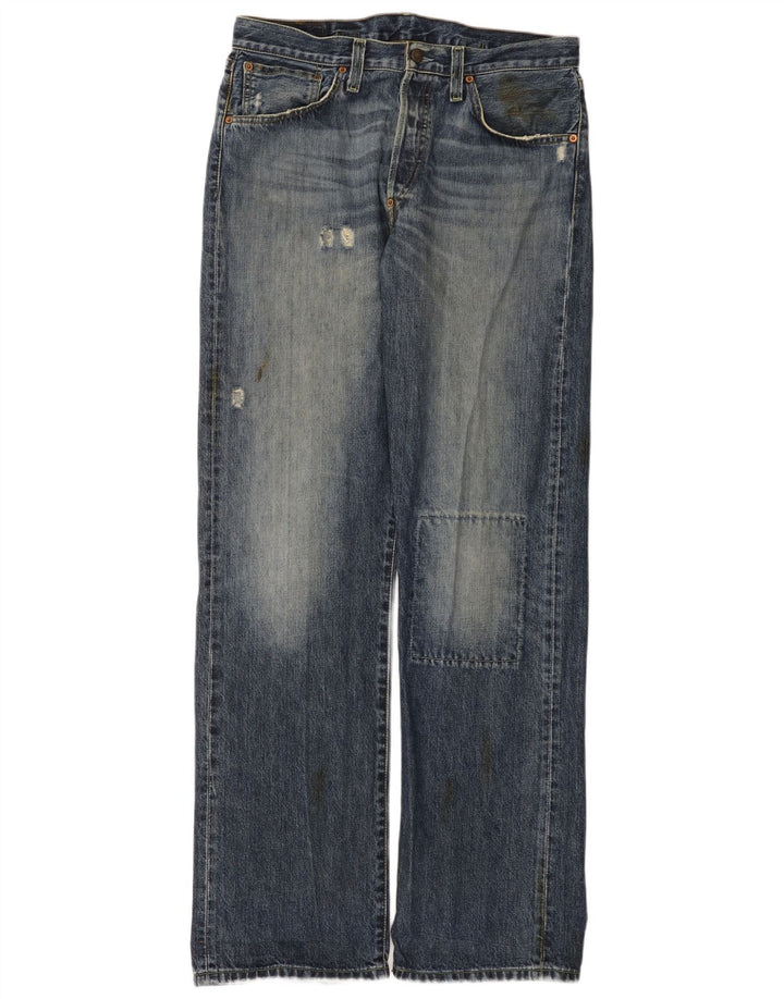 Levi's Uomo 542 Jeans Bootcut Distressed W32 L34 Cotone Blu