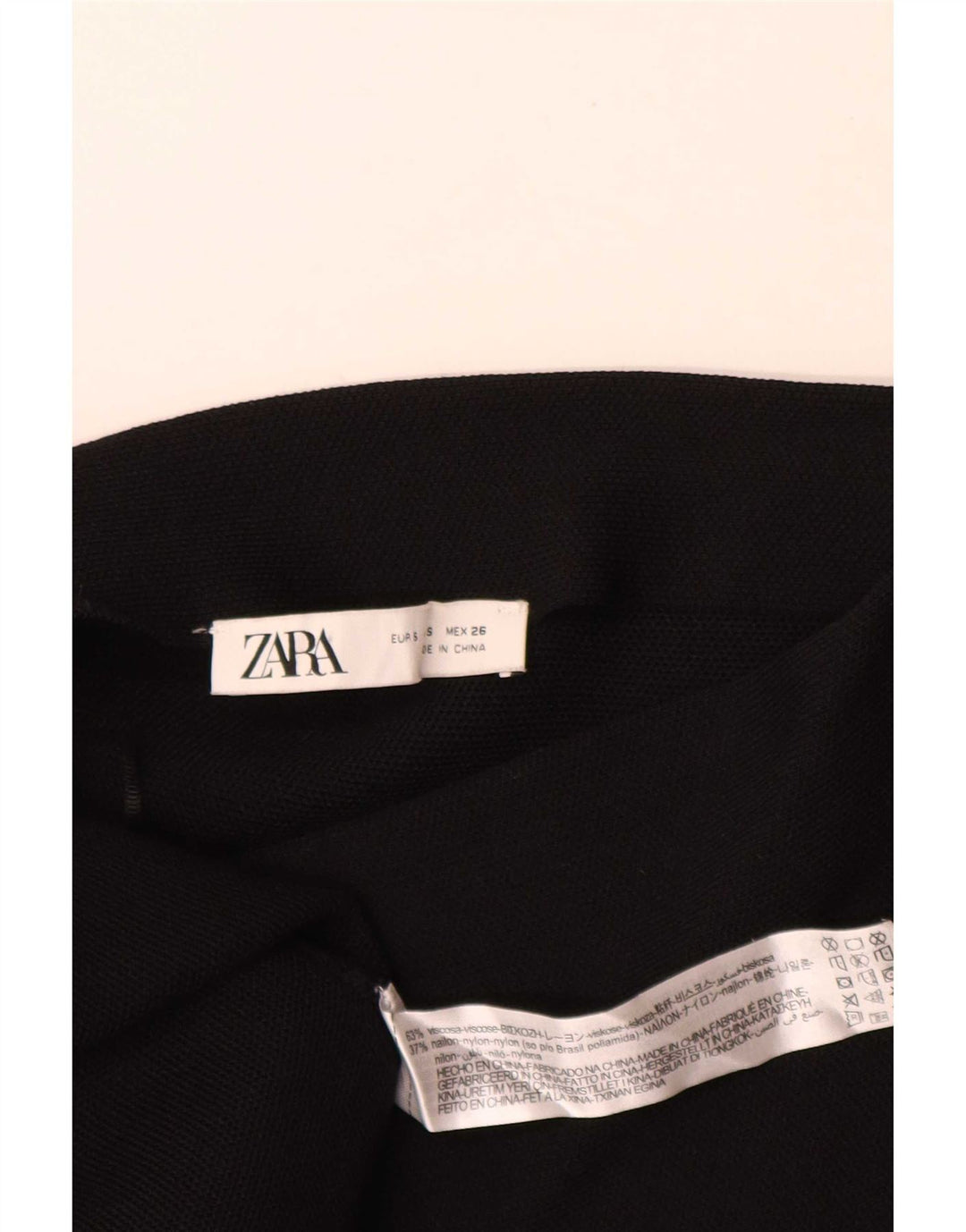 Vestito lungo a maniche lunghe da donna Zara UK 8 Small in viscosa nera