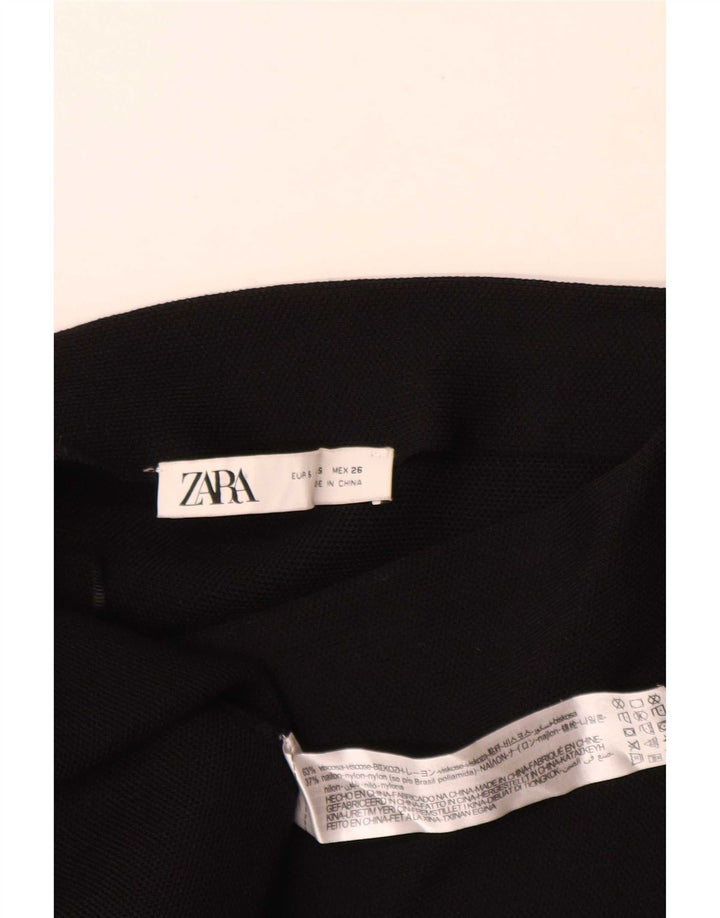 Vestito lungo a maniche lunghe da donna Zara UK 8 Small in viscosa nera