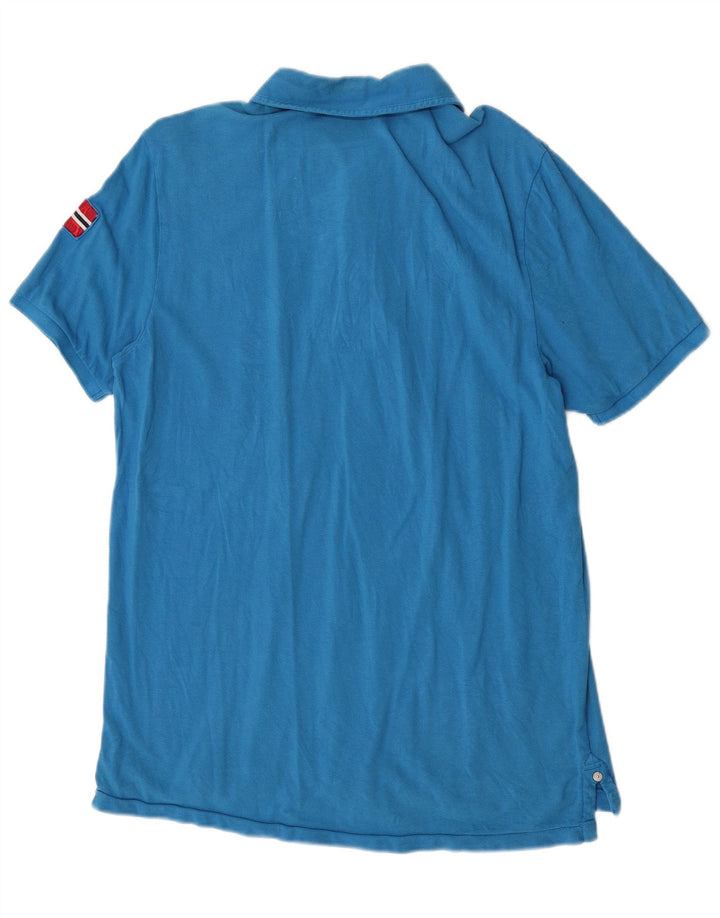 Polo grafica da uomo Napapijri grande in cotone blu