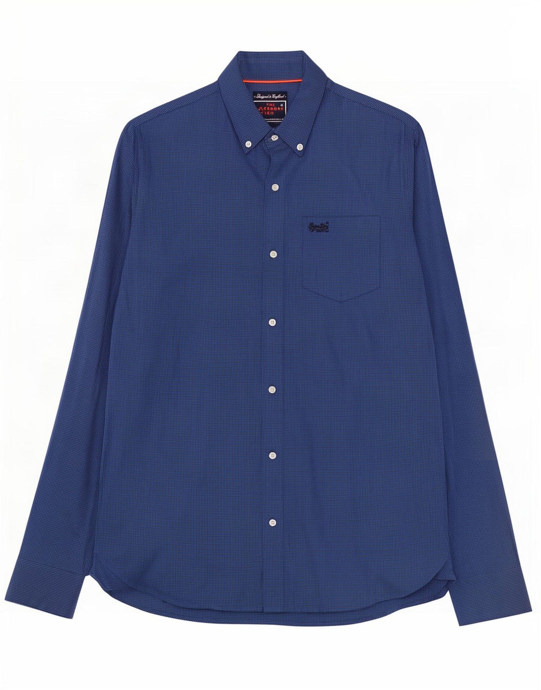 Camicia da uomo Superdry in cotone a quadretti blu navy medio