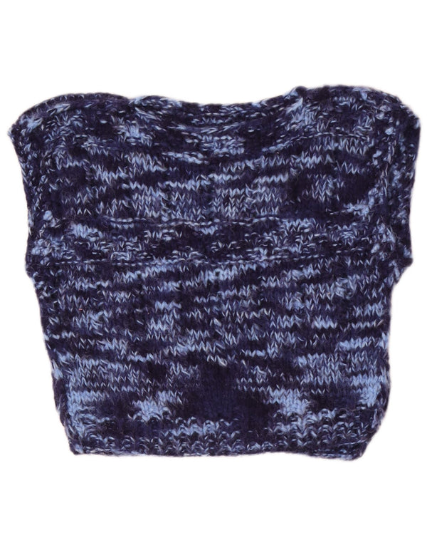 Canotta corta da donna vintage UK 14 blu navy medio