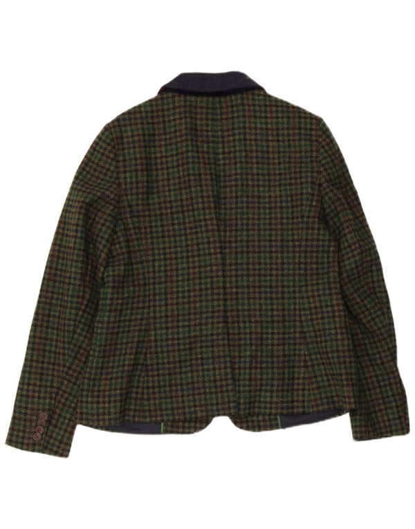 Giacca blazer da donna a 1 bottone Hobbs UK 14 grande lana pied de poule verde