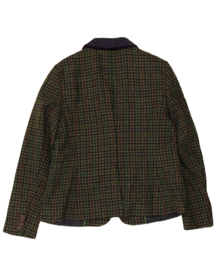 Giacca blazer da donna a 1 bottone Hobbs UK 14 grande lana pied de poule verde