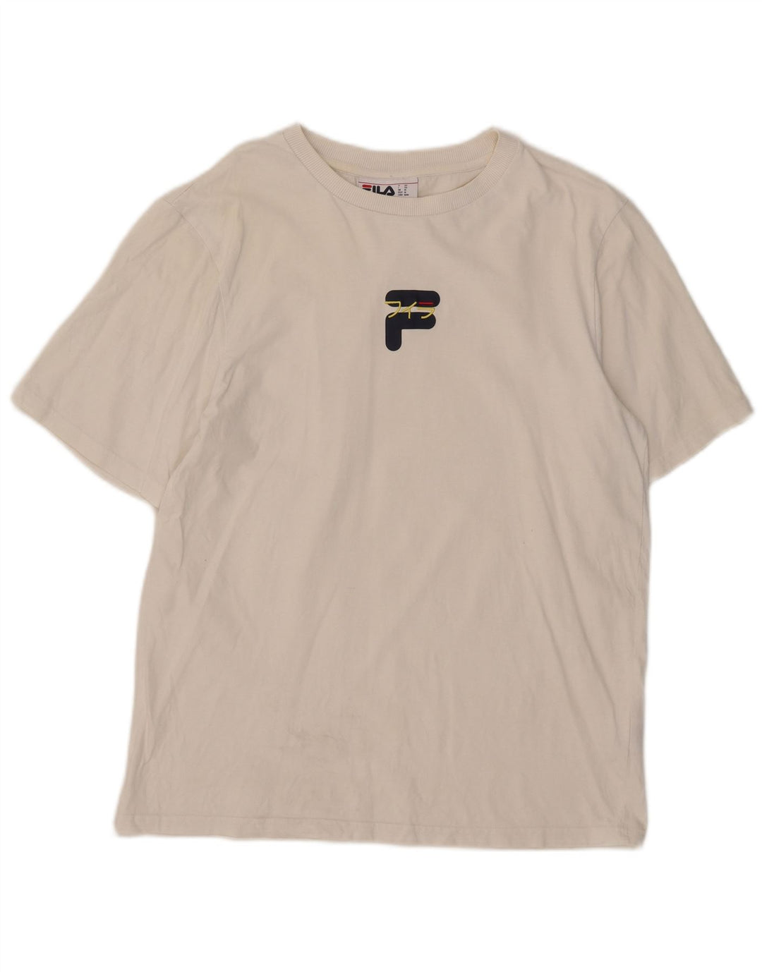 T-shirt Fila da uomo Top in cotone bianco medio