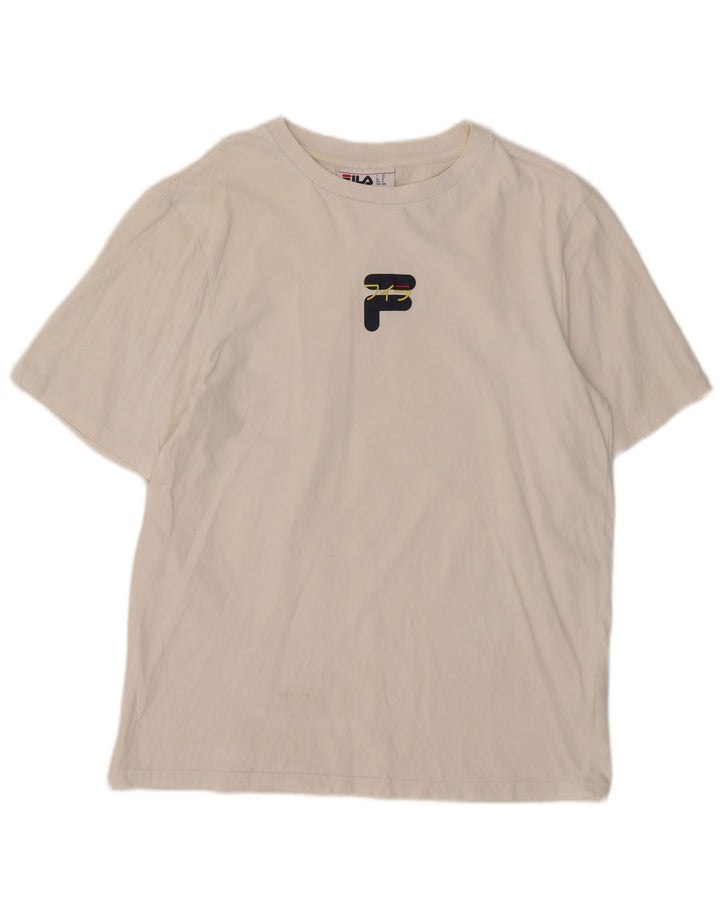 T-shirt Fila da uomo Top in cotone bianco medio