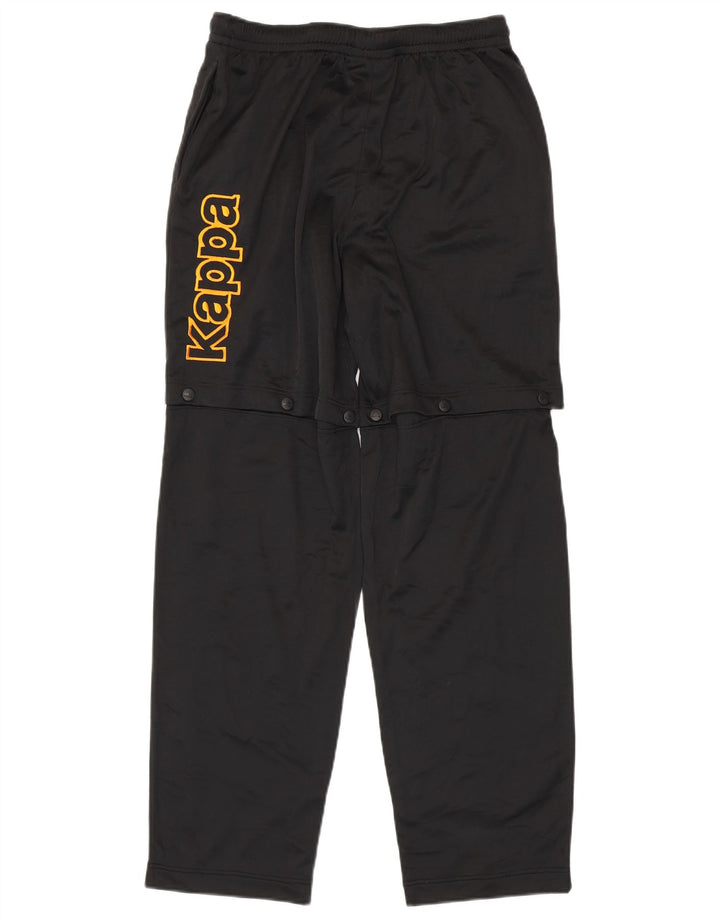 Pantaloni da tuta con grafica Kappa da uomo, grandi, in poliestere nero