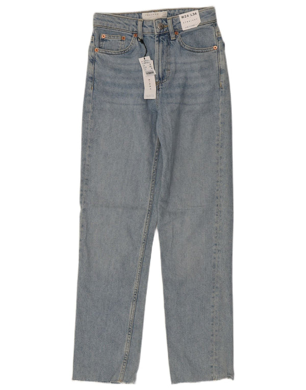 Jeans dritti da donna Topshop W24 L28 cotone blu