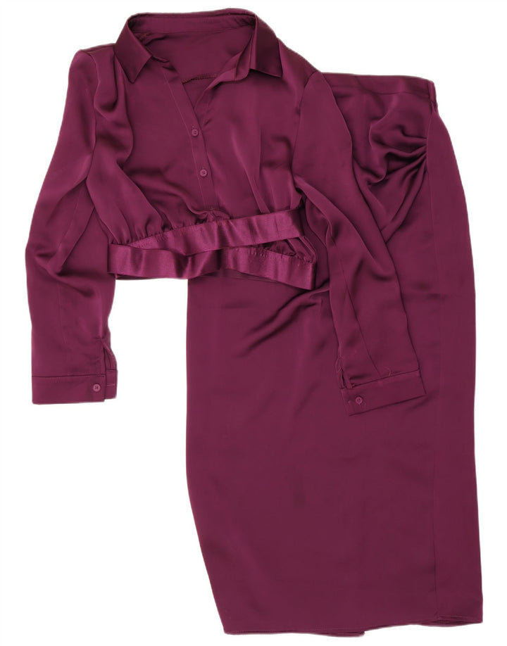 Set gonna vintage da donna a 2 bottoni XL W28 poliestere viola
