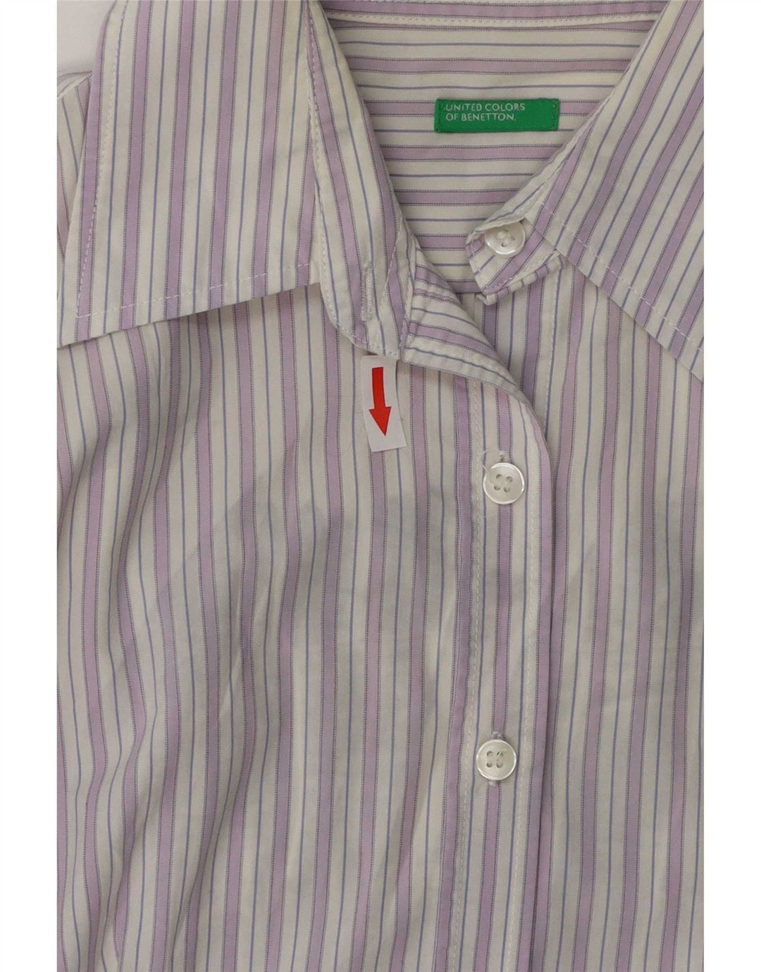 Camicia da donna Benetton UK 14 Cotone a righe viola medio