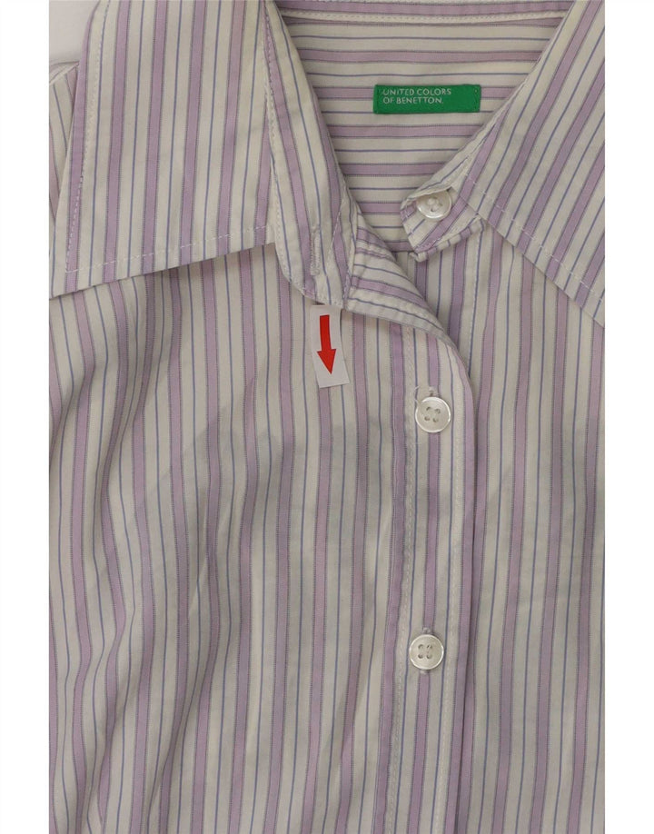 Camicia da donna Benetton UK 14 Cotone a righe viola medio