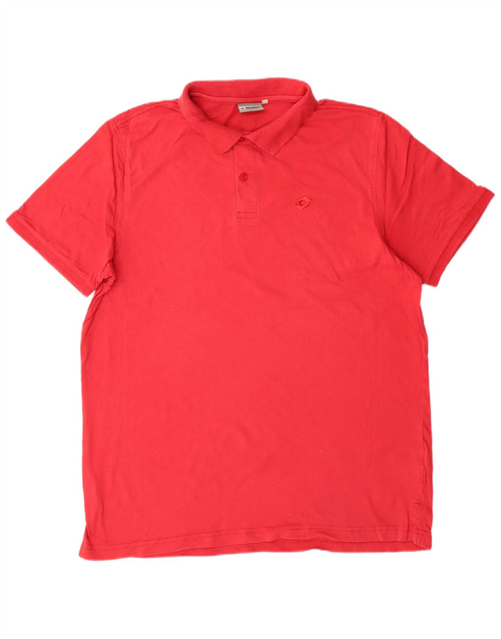 Polo da uomo LOTTO grande in cotone rosso