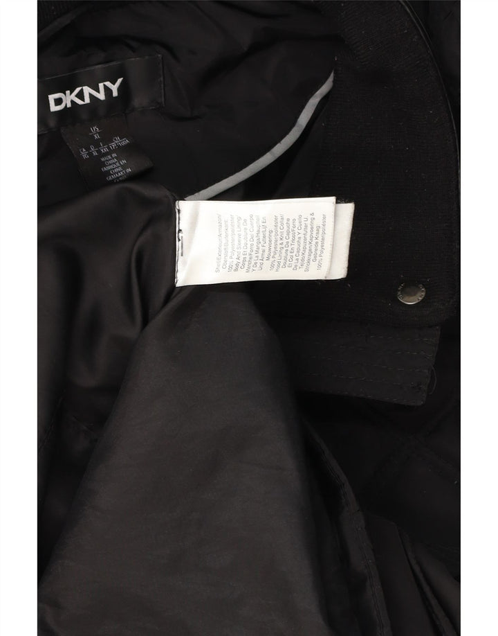 Cappotto trapuntato con cappuccio da donna DKNY UK 18 XL poliestere nero