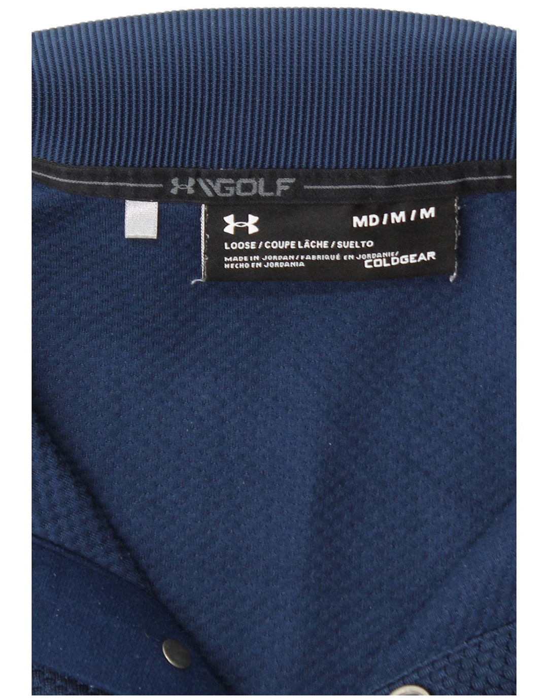 UNDER ARMOUR Felpa da uomo con collo abbottonato Cold Gear, maglione medio blu navy