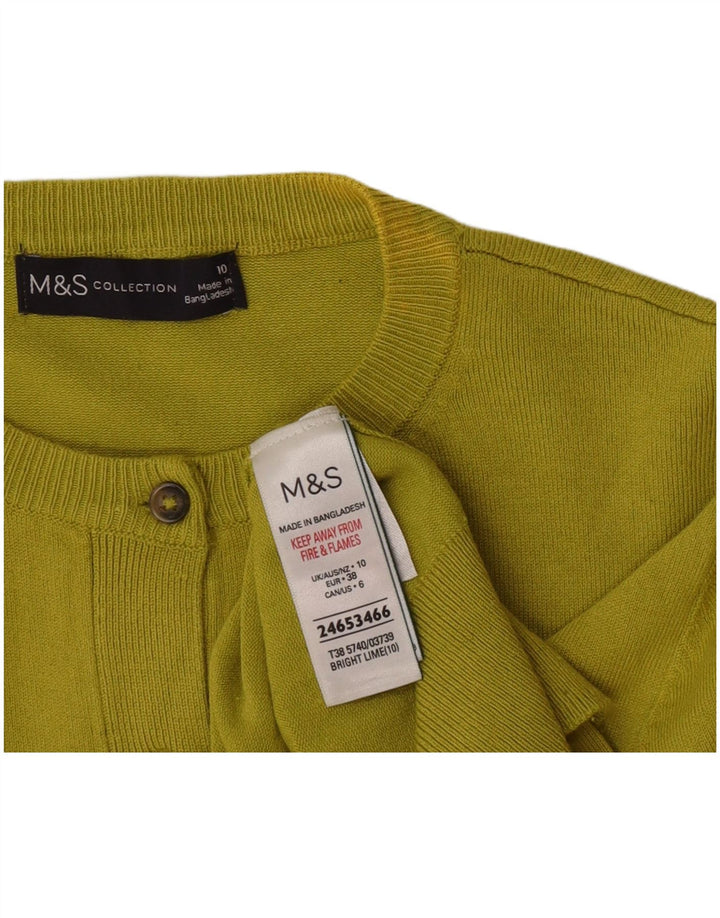 Maglione cardigan da donna Marks & Spencer UK 10 piccolo viscosa verde