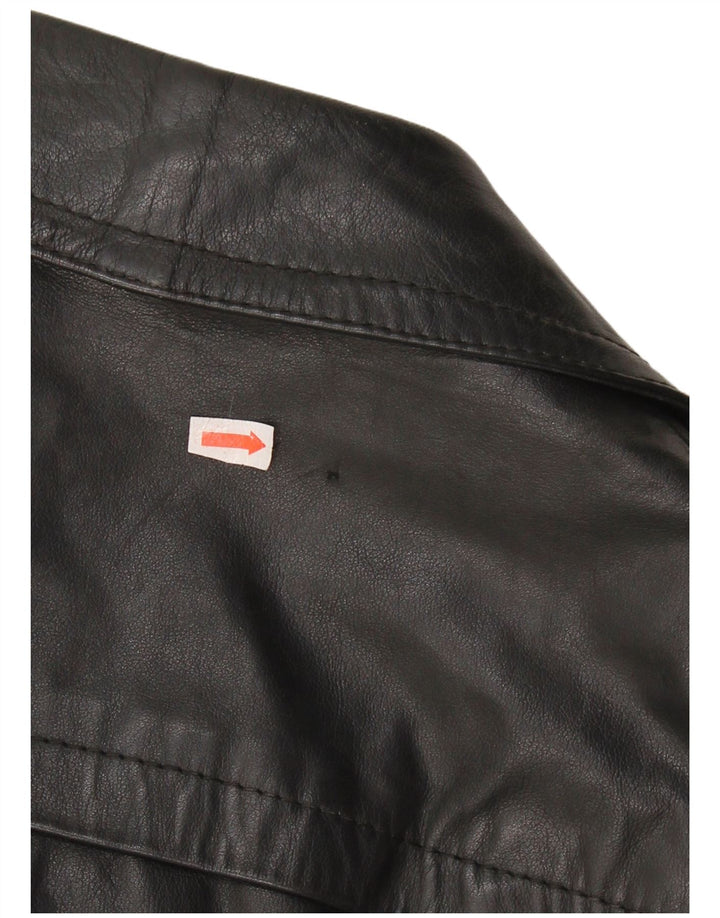Cappotto in pelle da uomo VINTAGE IT 48 Medio in pelle nera