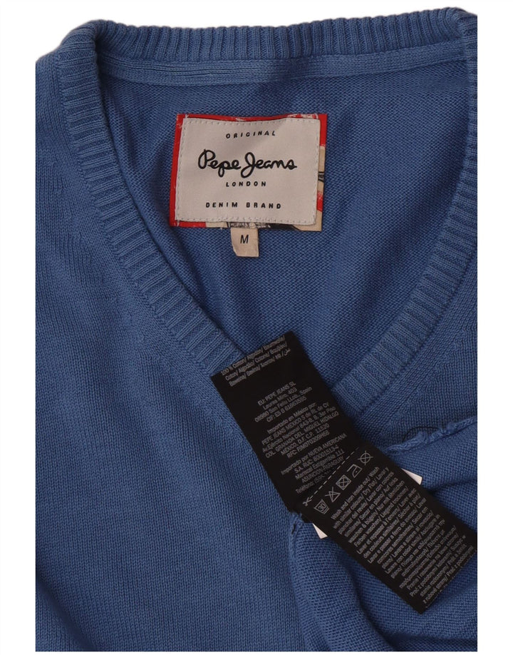 PEPE Jeans Maglione da uomo con scollo a V in cotone blu medio