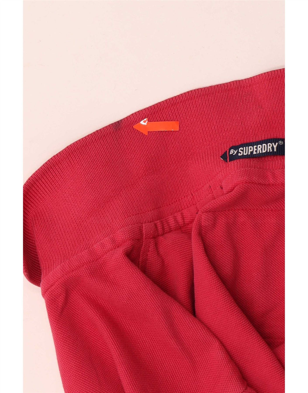 Polo da uomo a manica corta Superdry in cotone rosa medio