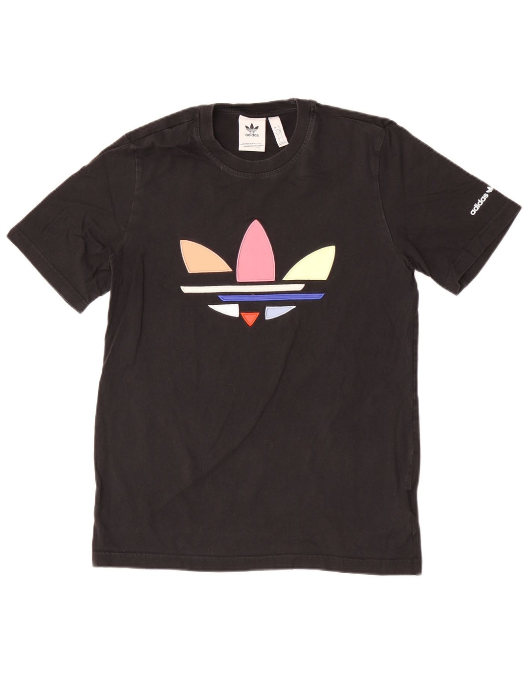 T-shirt grafica da uomo Adidas Top piccola in cotone nero