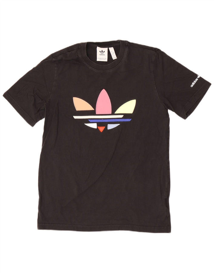 T-shirt grafica da uomo Adidas Top piccola in cotone nero