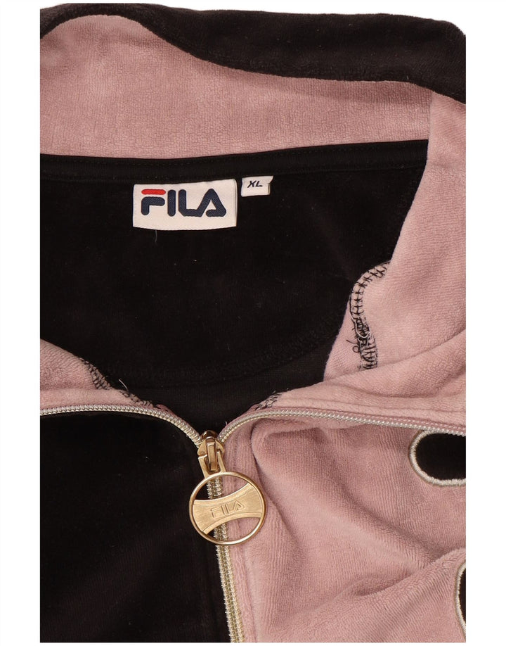 Giacca da ginnastica oversize con grafica da donna Fila UK 18 XL Nera