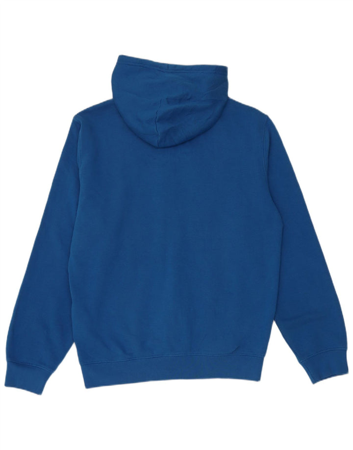 Maglione con cappuccio e zip grafica da uomo Champion in cotone blu medio