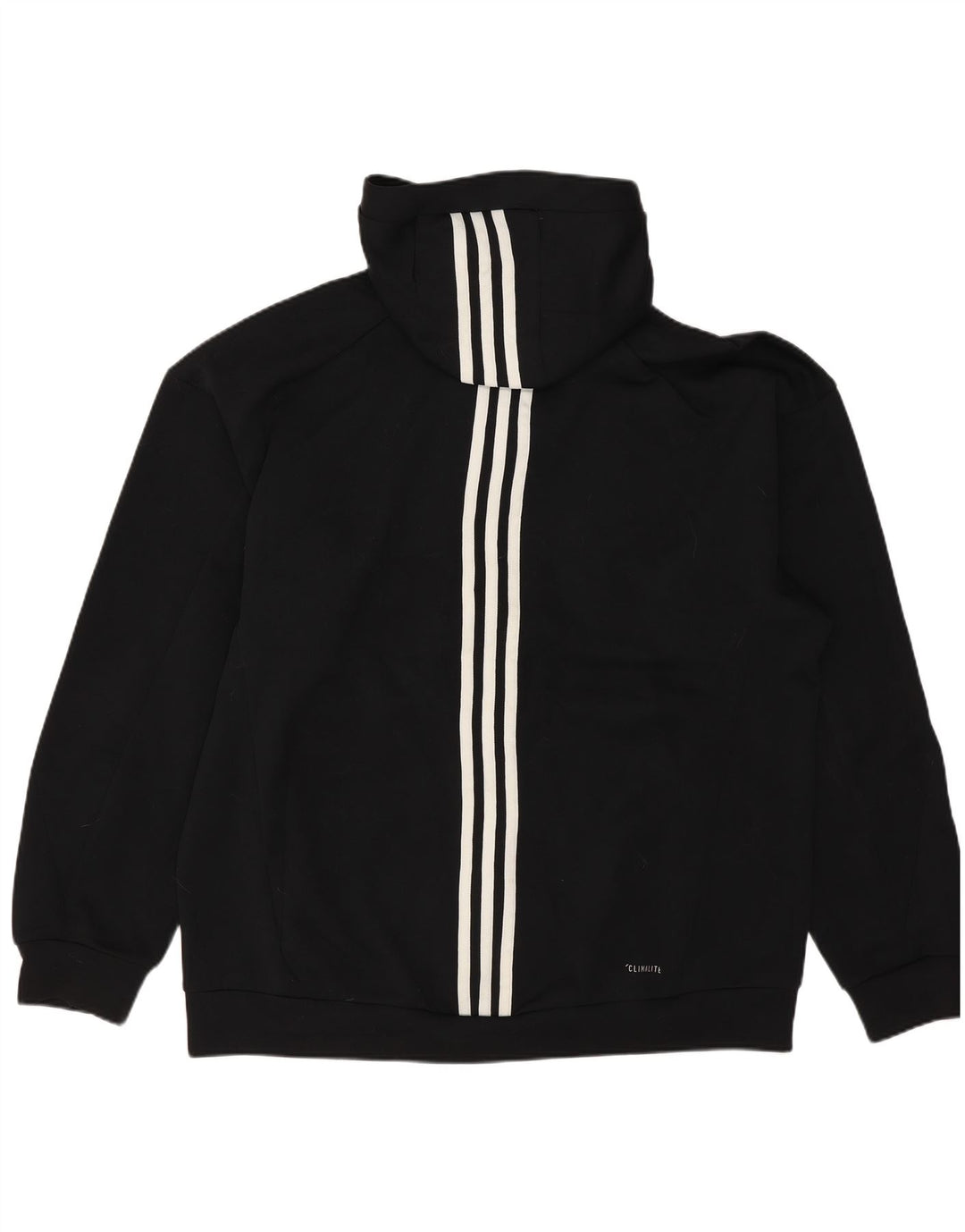 Maglione con cappuccio e zip grafica ADIDAS da uomo Climalite, poliestere nero medio
