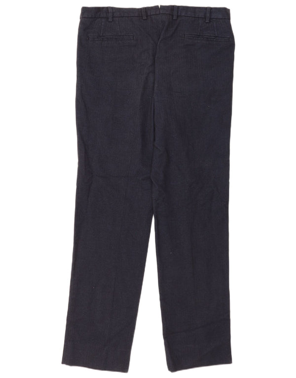Pantaloni da abito dritti da uomo Massimo Dutti EU 44 Large W34 L33 Blu Navy