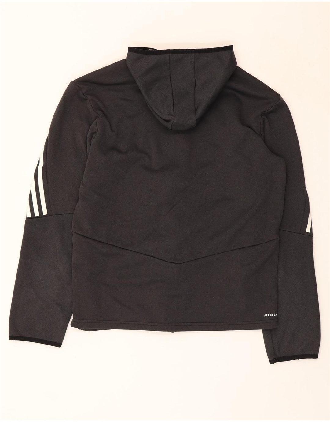 ADIDAS Womens Aeroready Zip Hoodie Sweater UK 14 Medium Grey Polyester Vintage Adidas and Second-Hand Adidas from Messina Hembry 