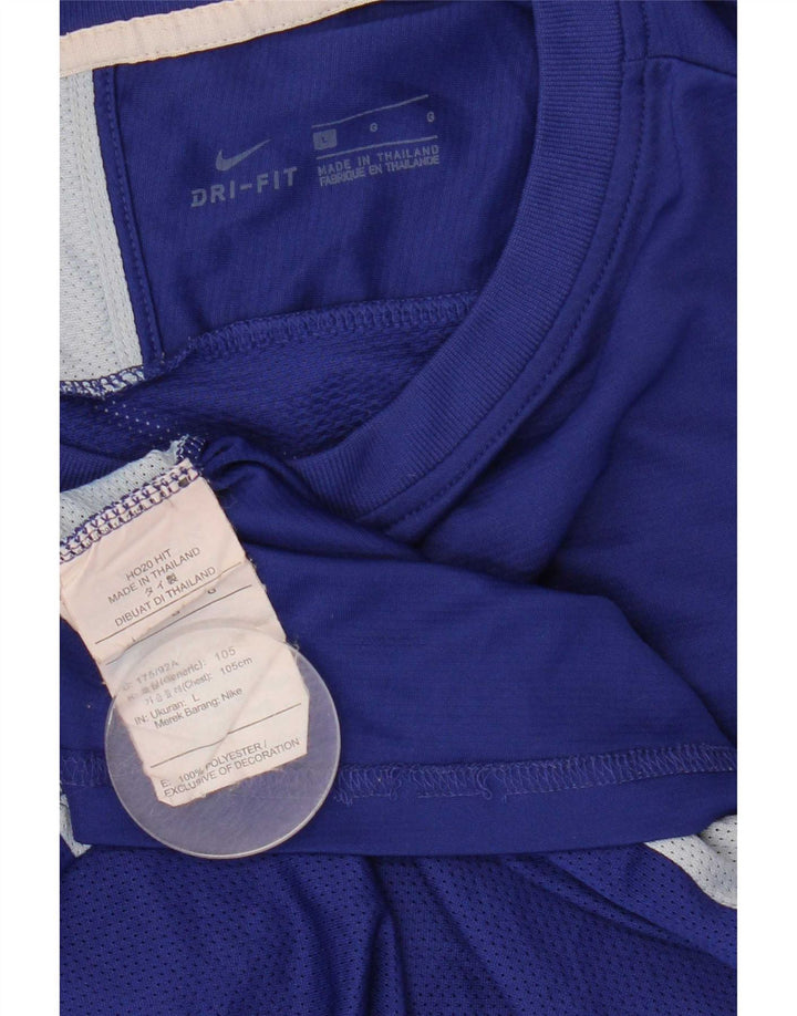 T-shirt Nike Dri Fit da uomo, grande, in poliestere color block blu