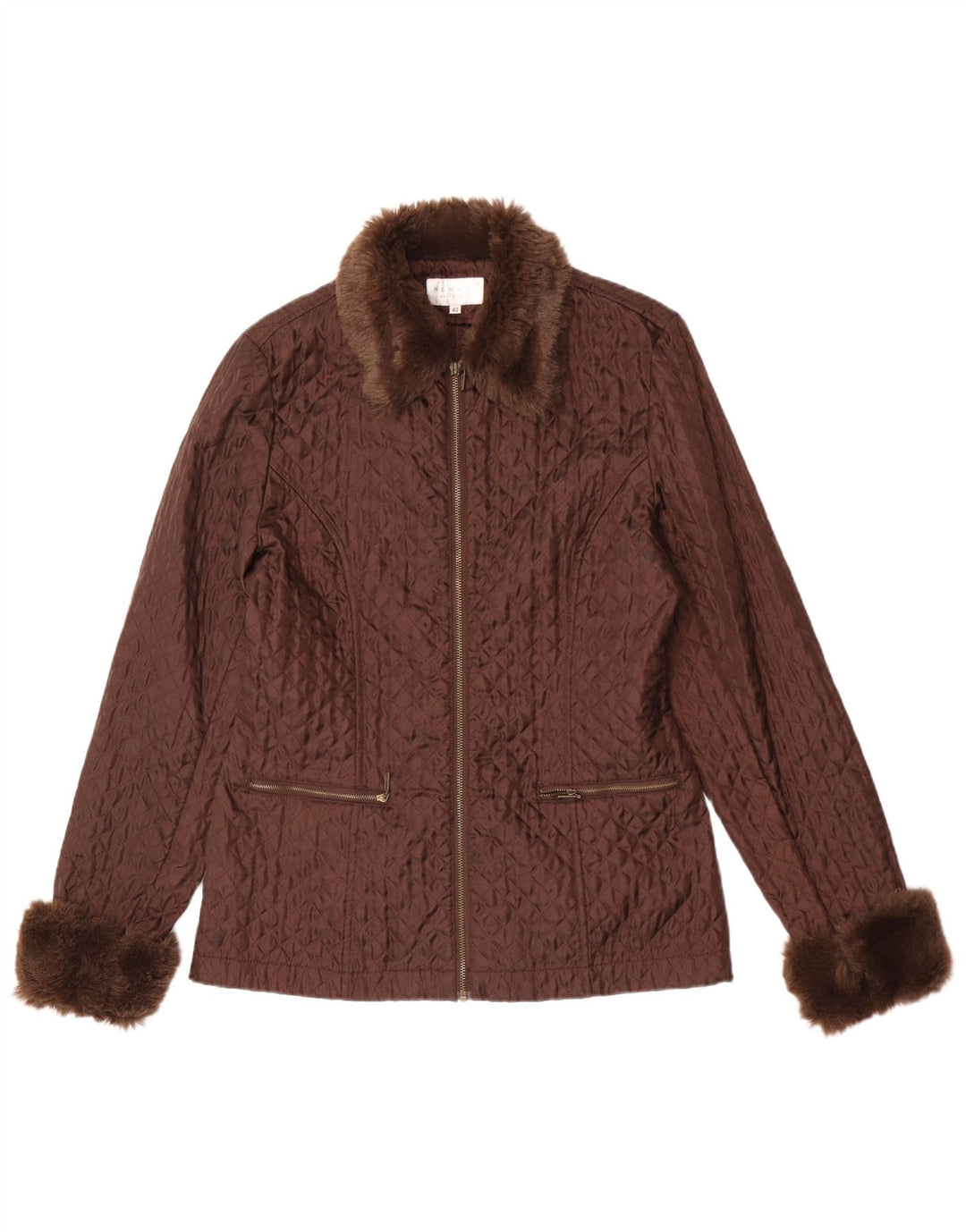 Giacca trapuntata da donna Hennes IT 42 Nylon marrone medio