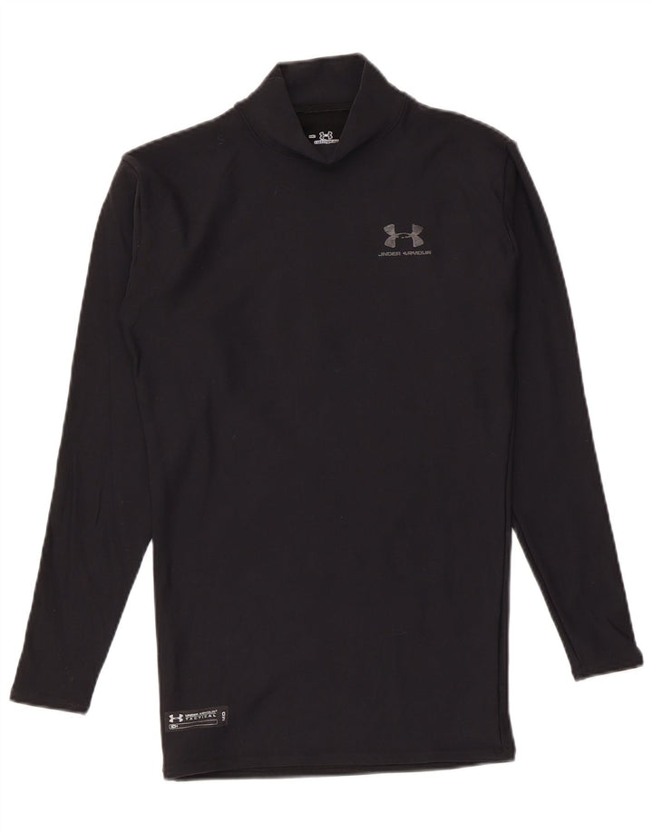 Maglia a compressione da uomo Under Armour a maniche lunghe in nylon nero medio