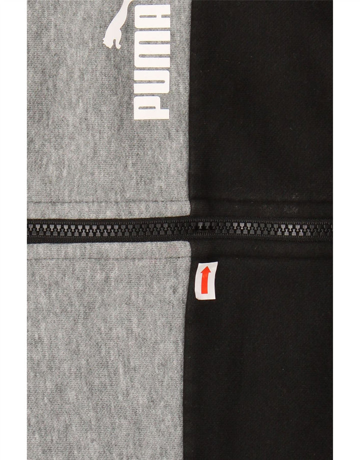Felpa con cappuccio e zip PUMA per ragazzi 13-14 anni Colorblock grigio
