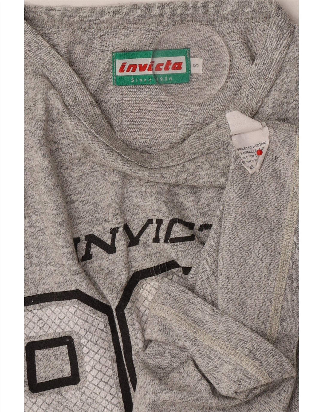T-shirt grafica da uomo Invicta Top in cotone chiazzato grigio piccolo