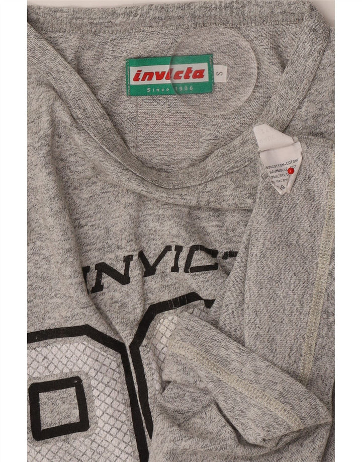 T-shirt grafica da uomo Invicta Top in cotone chiazzato grigio piccolo