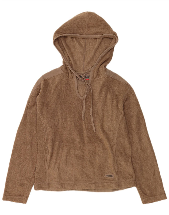 Maglione in pile con cappuccio da donna Musto UK 12 Poliestere marrone medio