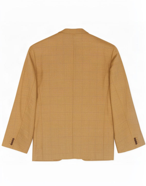 Giacca blazer da uomo a 2 bottoni Pierre Cardin UK 42 XL lana vergine a quadri gialli