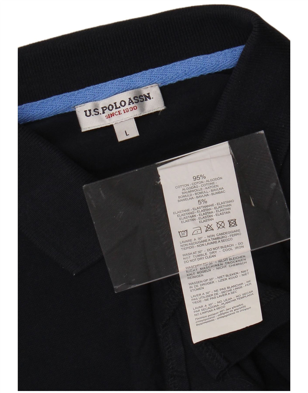 POLO ASSN. Polo da donna UK 14 Large in cotone blu navy