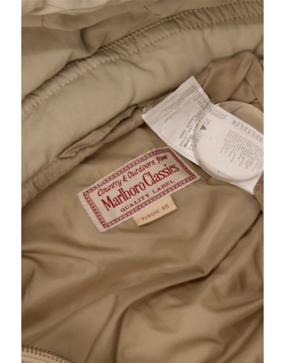 Giacca imbottita con cappuccio da donna Marlboro Classics EU 46 XL Nylon beige