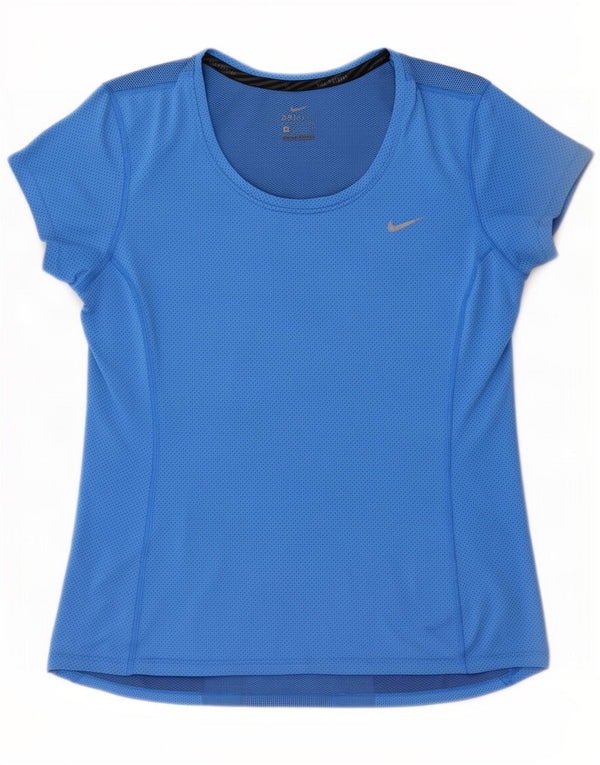 T-shirt Nike Dri Fit da donna Top UK 12 poliestere blu medio