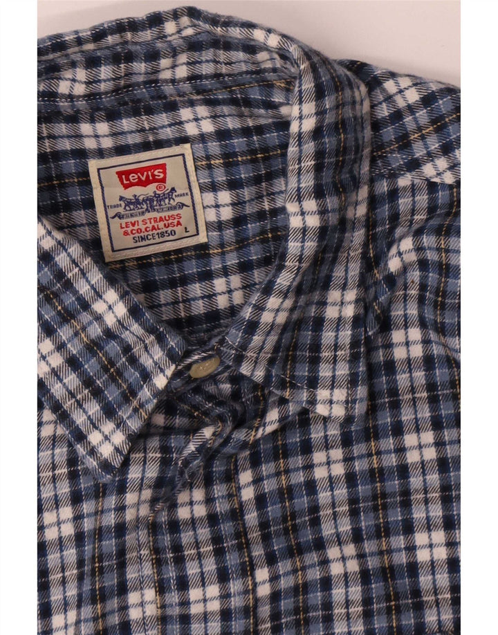 Camicia in flanella da uomo Levi's a quadri blu grandi