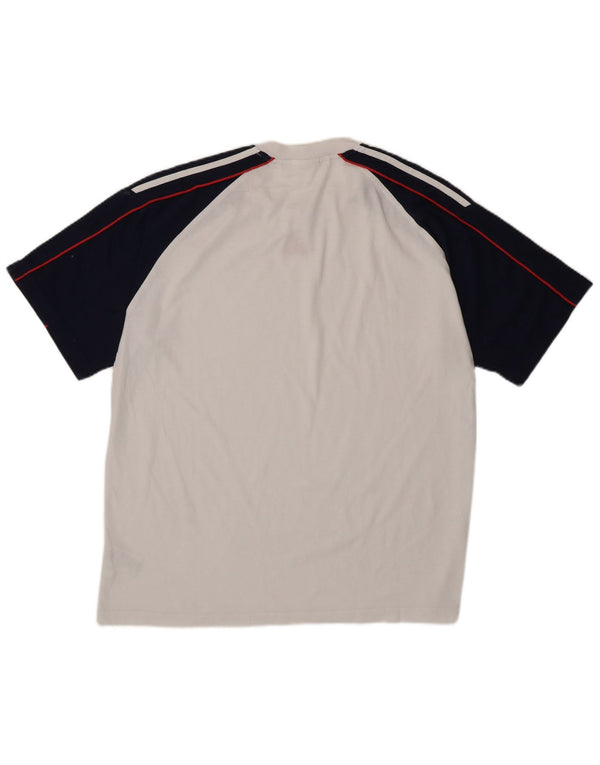 T-shirt da uomo Adidas Top UK 44/46 grande cotone color block bianco