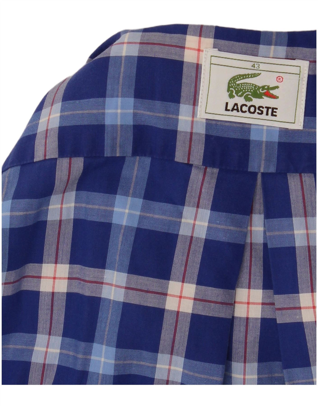 Camicia a maniche corte da uomo Lacoste taglia 43 grande quadri blu
