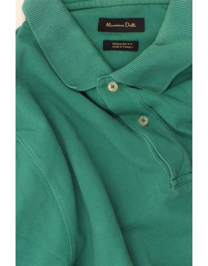 Polo da uomo vestibilità regolare Massimo Dutti in cotone verde medio