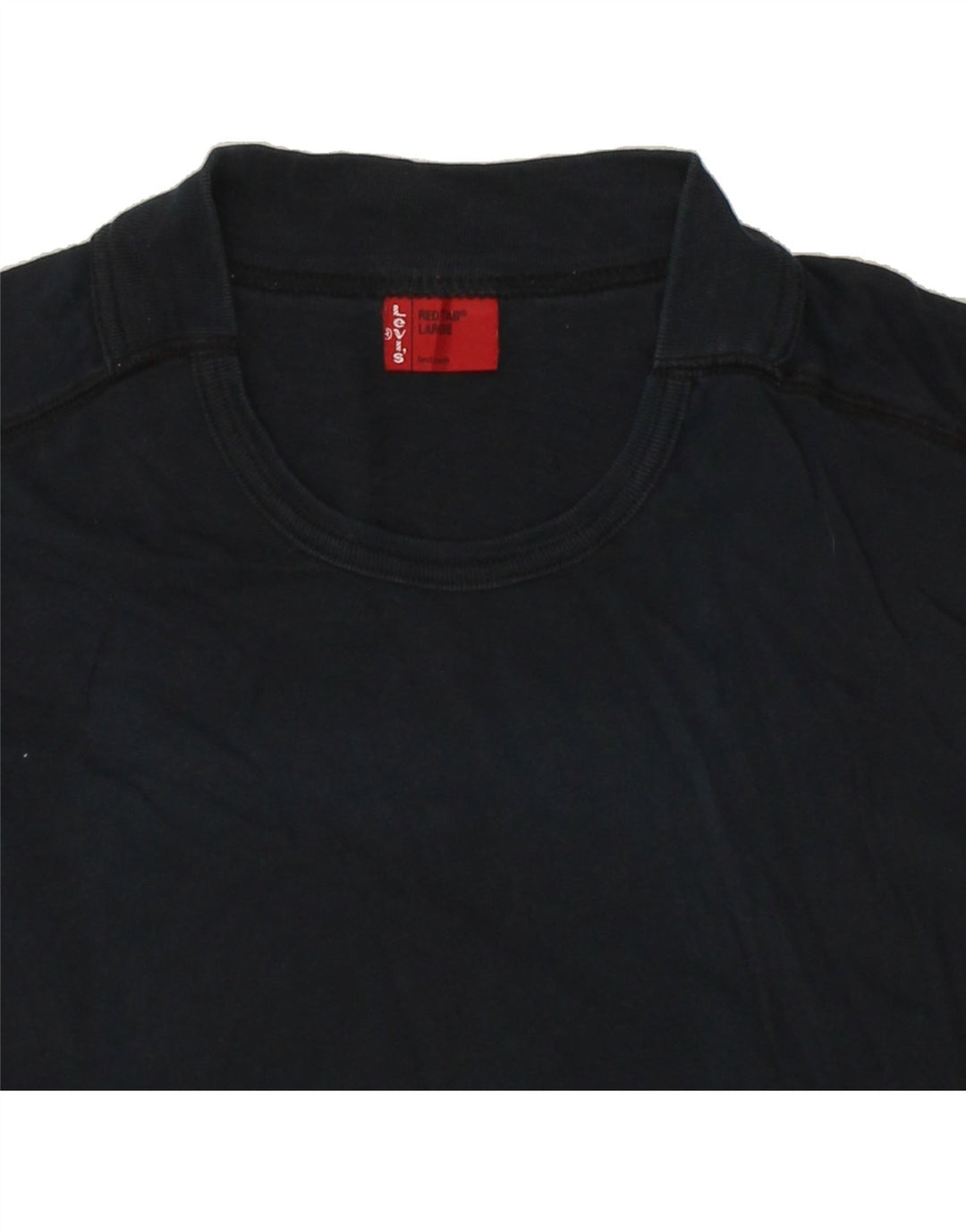 LEVI'S Womens T-Shirt Top UK 14 Large Navy Blue Cotton Vintage Levi's and Second-Hand Levi's from Messina Hembry 