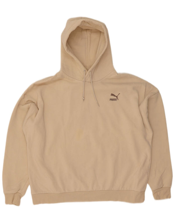Felpa con cappuccio oversize grafica da donna Puma UK 16 Large Beige